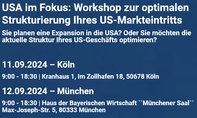 Workshops zum US-Markteintritt - ALTON ist dabei